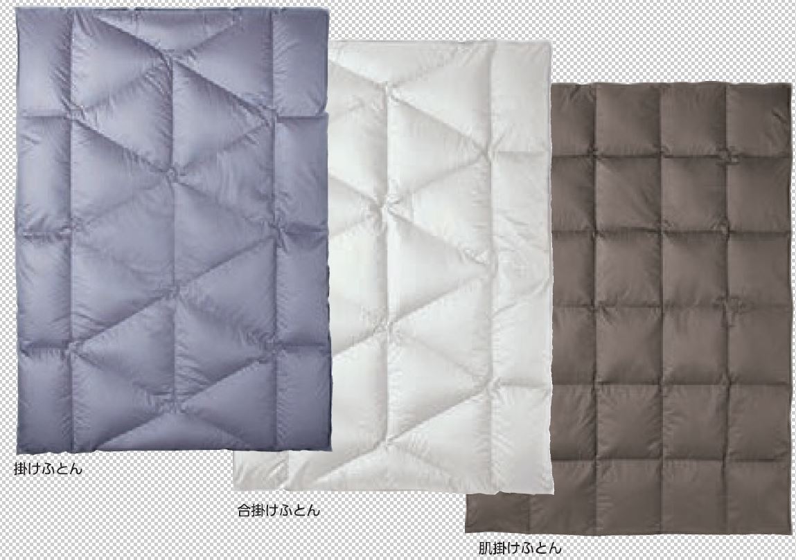 厚みで選ぶ羽毛布団PWグースD93%綿100%80ラコムサテン7052西川日本製